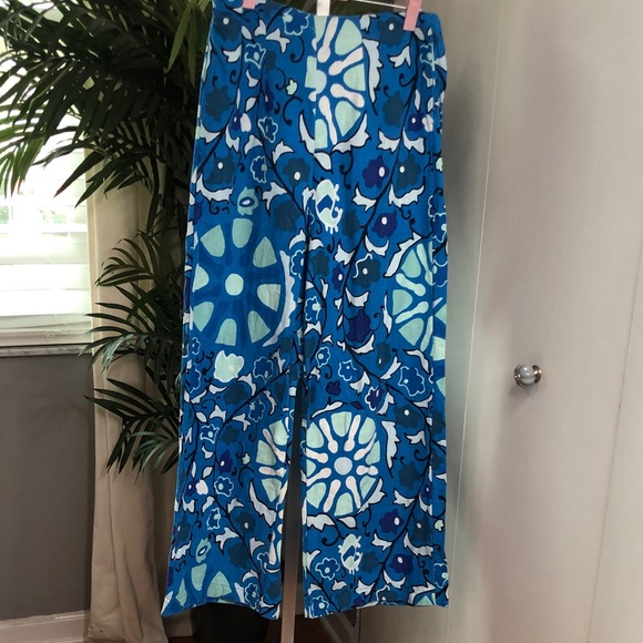RHODE X Target Blue Floral Linen Blend Short Sleeve Wide Leg Jumpsuit Small - Picture 10 of 17